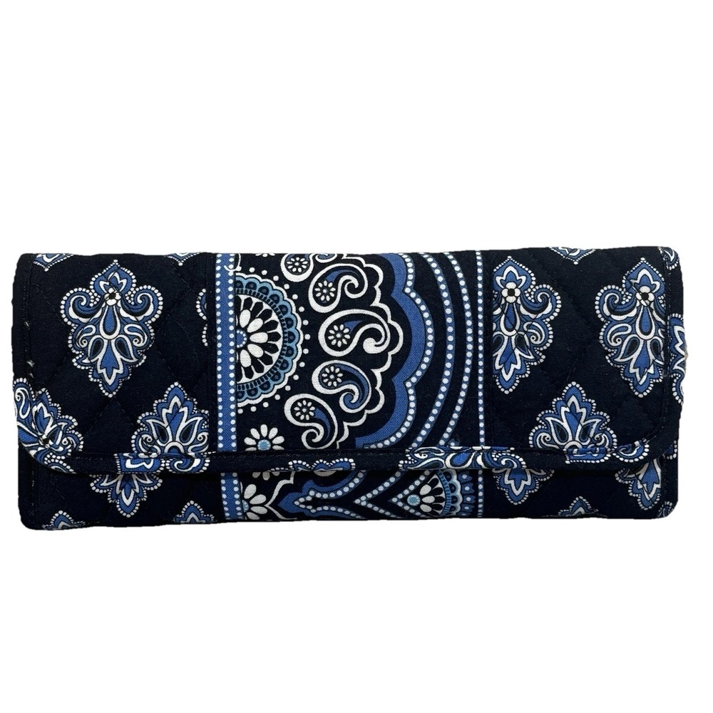 Vera Bradley Calypso Blue Wallet‎ Purse ID Cards Zip Storage Pockets Paisley